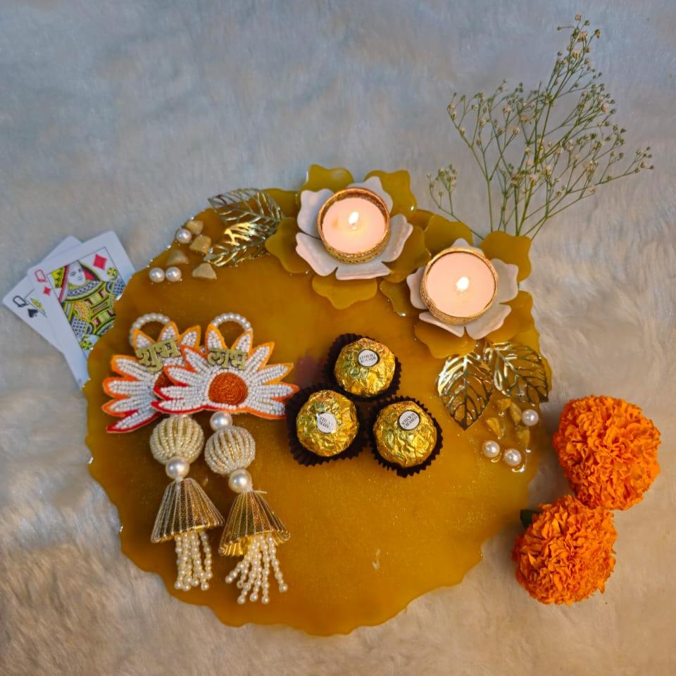 Festive Glow Resin Platter