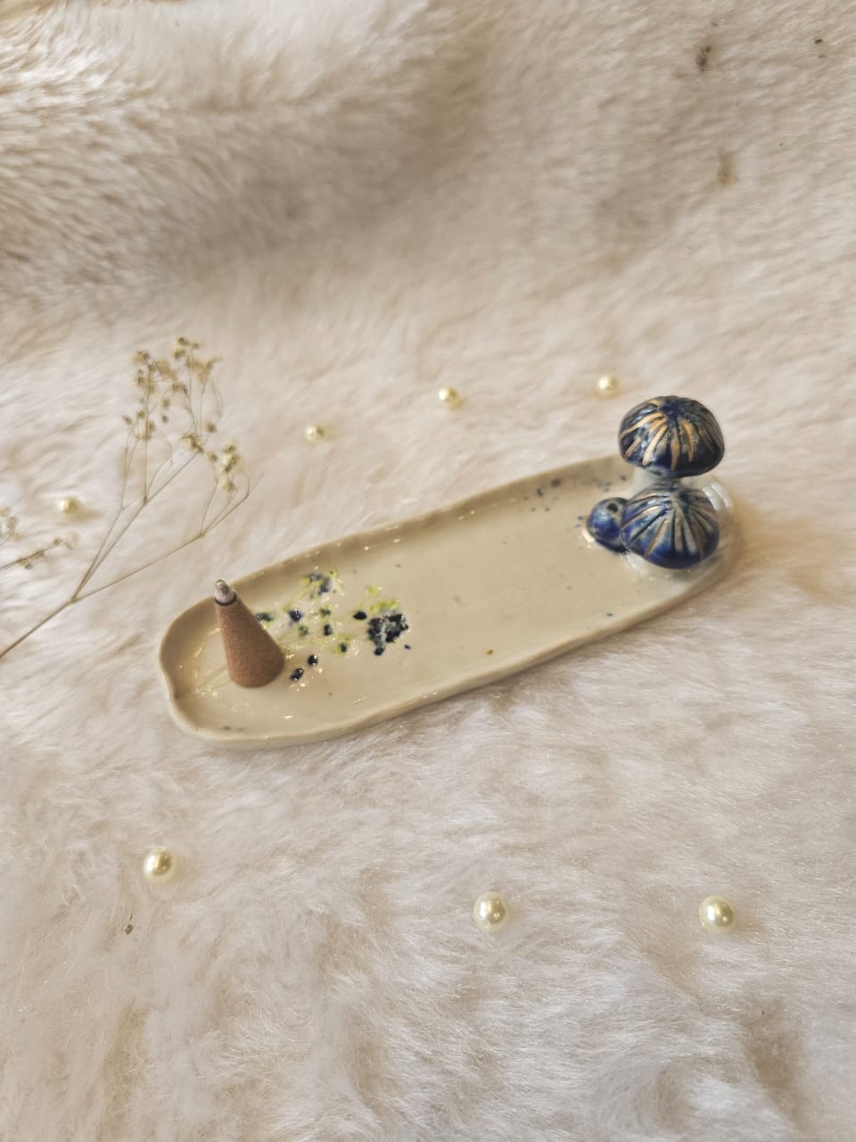 Indulge In Peace Mushroom Incense Plate