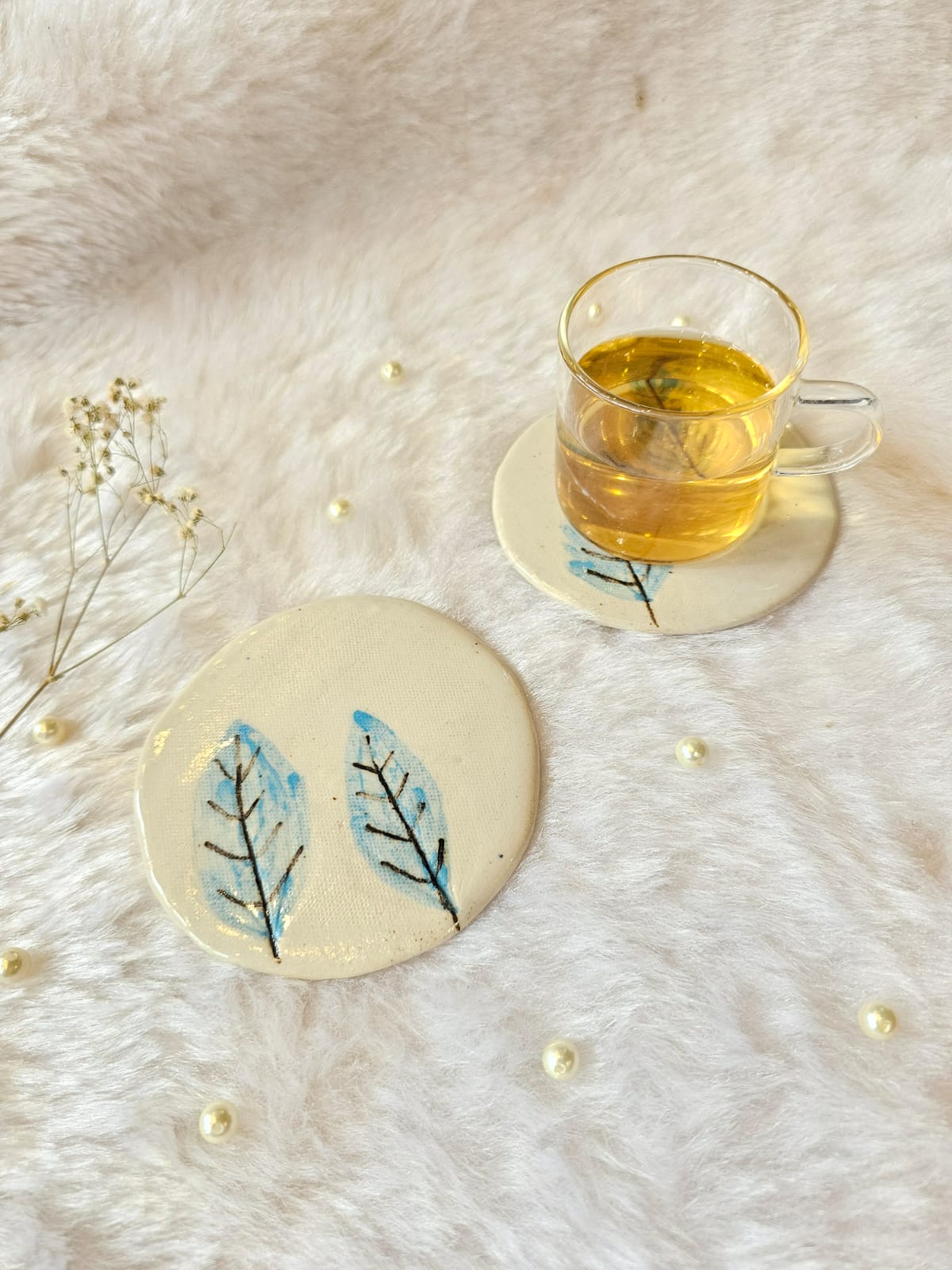 Blue Leaf Coaster