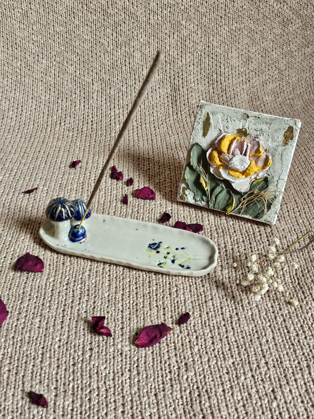 Indulge In Peace Mushroom Incense Plate
