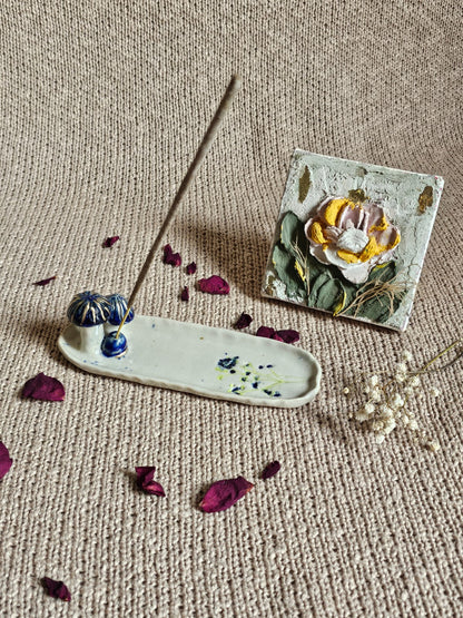 Indulge In Peace Mushroom Incense Plate