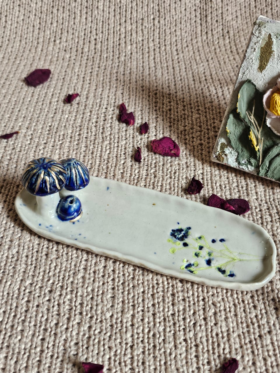 Indulge In Peace Mushroom Incense Plate