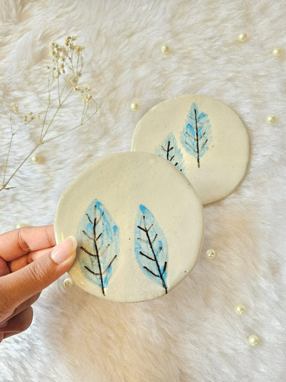 Blue Leaf Coaster