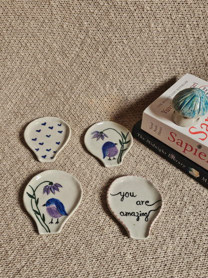 singing Bird Spoon rest/ Tea Bag Holder